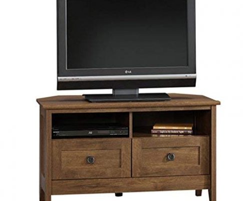 Corner Tv Stand Oak Entertainment Center Furniture Media Console Table Cabinet Wood Review