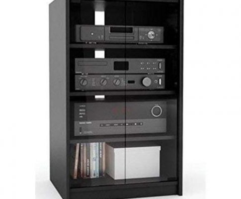 BOWERY HILL Enclosed Audio Rack in Ravenwood Black Review
