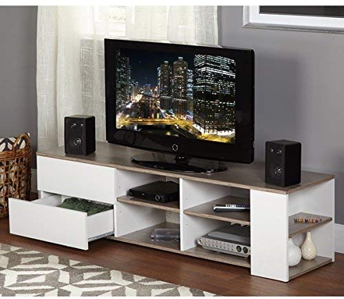 Modern Tv Stands for Flat Screens White Entertainment Media Console Wood 60 Inch