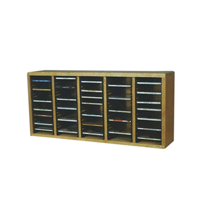 Cdracks Media Furniture Solid Oak Desktop or Shelf CD Cabinet Capacity 100 CD's Honey Finish