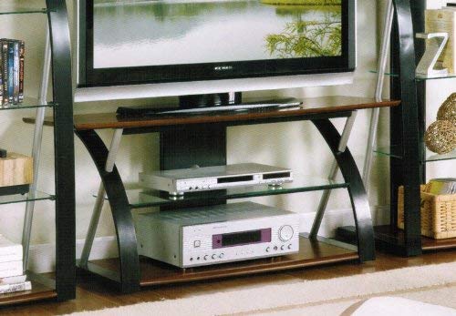 TV Stand with Tempered Glass in Espresso Finish