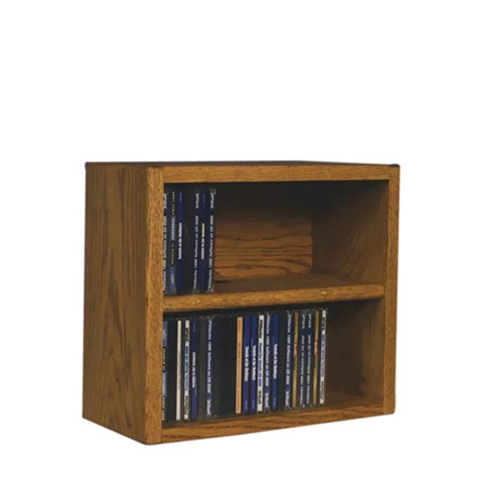 Cdracks Media Furniture Solid Oak Desktop or Shelf CD Cabinet Capacity 52 CD's Honey Finish