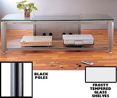 HGR 60″ TV Stand Glass: Frosted, Pole Color: Black Review