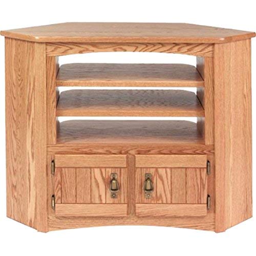 Solid Oak Mission Style Corner TV Stand/Cabinet #993