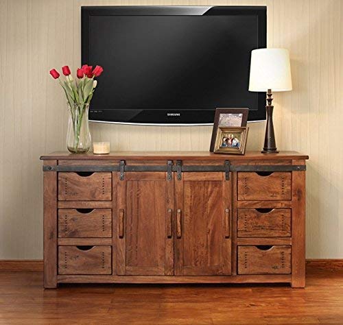 Crafters & Weavers Outstanding Quality Solid Parota Wood 70 Inch TV Stand