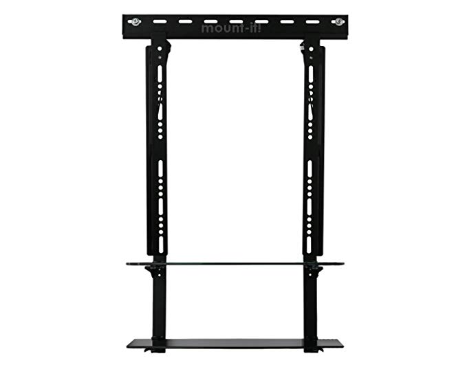 Mount-It! Low Profile Flat Panel TV Mount and Glass Entertainment Center Combo (2 Shelf, 23 inch - 40 inch)