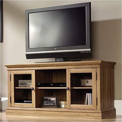 Pemberly Row Entertainment Credenza in Scribed Oak
