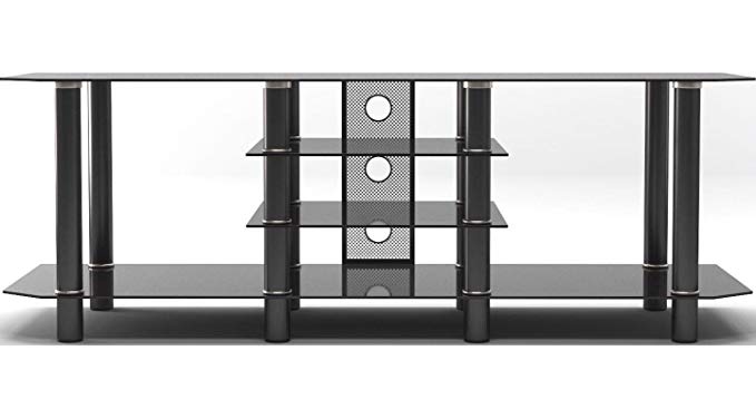 Gibson Living Salerno 60 Inch Glass TV Stand in Black