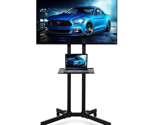 Topeakmart 32 to 65 Inch Universal Flat Screen TV Carts Stand Mobile TV Console Stand with Mount for LED LCD Plasma Flat Panels on Wheels Review