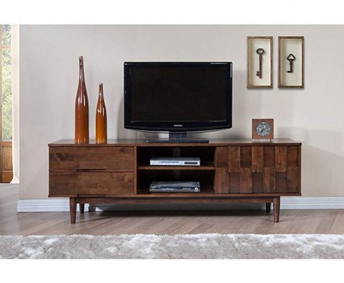 ModHaus Living Mid Century Danish Style Wood 70 inch Media Console TV Stand in Rich Finish with 2 Drawers – Includes Pen (Brown) Review