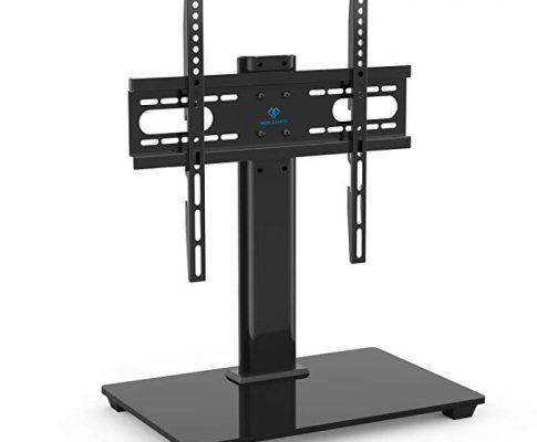 PERLESMITH Universal TV Stand – Table Top TV Stand for 37-55 inch LCD LED TVs – Height Adjustable TV Base Stand with Tempered Glass Base & Wire Management, VESA 400x400mm Review