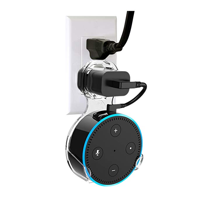 Wall Mount Hanger Holder Stand Echo Dot 2nd Generation Some Round Speakers,Without Messy Wires Screws,A Space-Saving Solution Your Smart Home Speakers (Transparent,1-Pack)