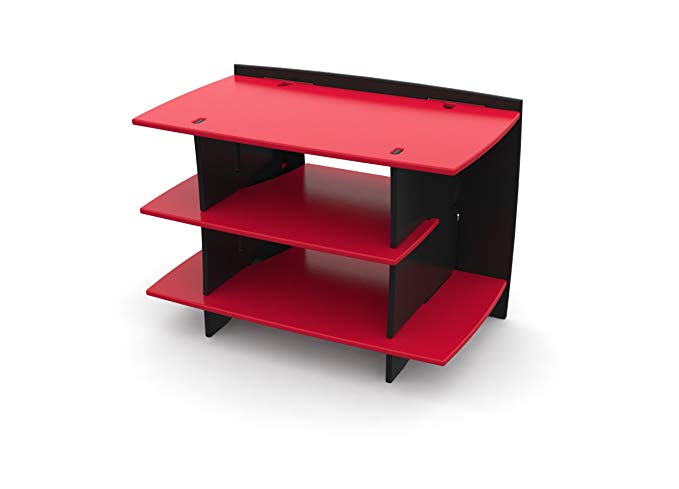 Legare Kids Gaming and TV Stand, Storage Unit, Red and Black