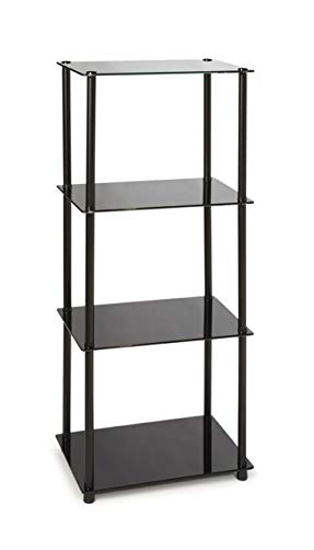 Convenience Concepts Designs2Go Midnight Classic 4-Tier Glass Tower, Black Glass