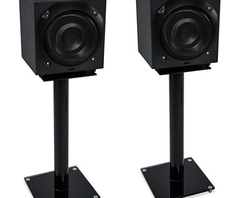 Mount-It! Floor Speaker Stands for Satellite Speakers and Surround Sound (5.1 and 2.1) Systems, Glass and Aluminum, Black (MI-58B) Review
