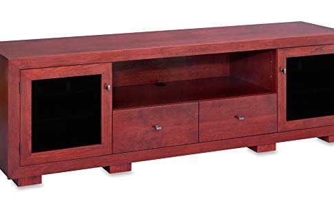 Standout Designs Haven EX 82-inch Solid Wood TV Stand/TV Console/Media Console for Flat Screen TVs to 90-inch (Rose on Cherry) Review