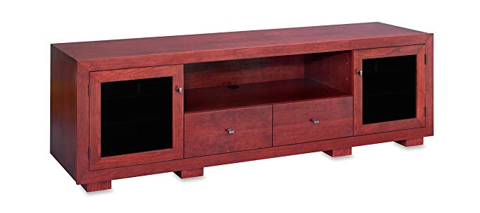 Standout Designs Haven EX 82-inch Solid Wood TV Stand/TV Console/Media Console for Flat Screen TVs to 90-inch (Rose on Cherry)