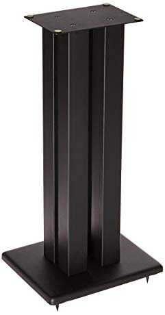 Monolith 24 Inch Speaker Stand (Each) - Black | Supports 75 lbs, Adjustable Spikes, Compatible with Bose, Polk, Sony, Yamaha, Pioneer and Others