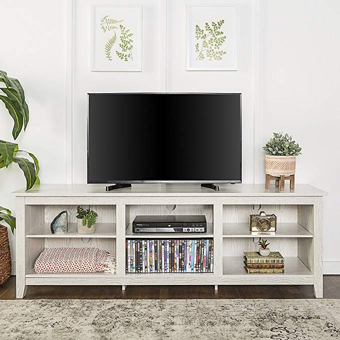 New 70 Inch Wide Television Stand in White Wash Finish