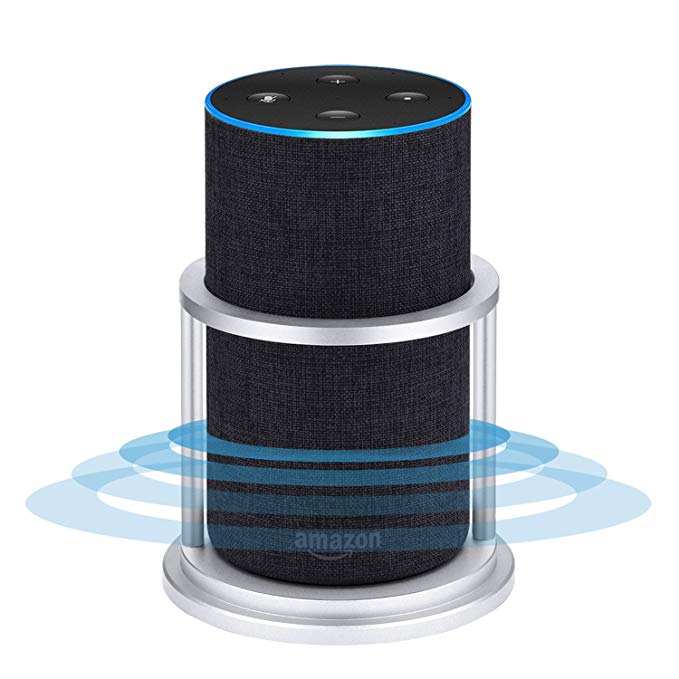 Speaker Stands for Alexa Echo 2nd Generation, Aluminum, Silver | Enhanced Strength and Stability to Protect Alexa Echo Speaker | Keep Original Sound | Sleek Smart Home Décor