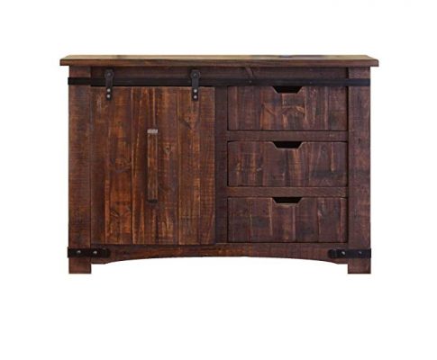 RR Anton Natural Finish 50″ Rustic Sliding Barn Door Console Review