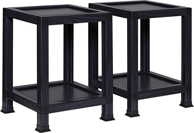 OneSpace 100% Recycled Paper End Tables, Black (Set of 2)