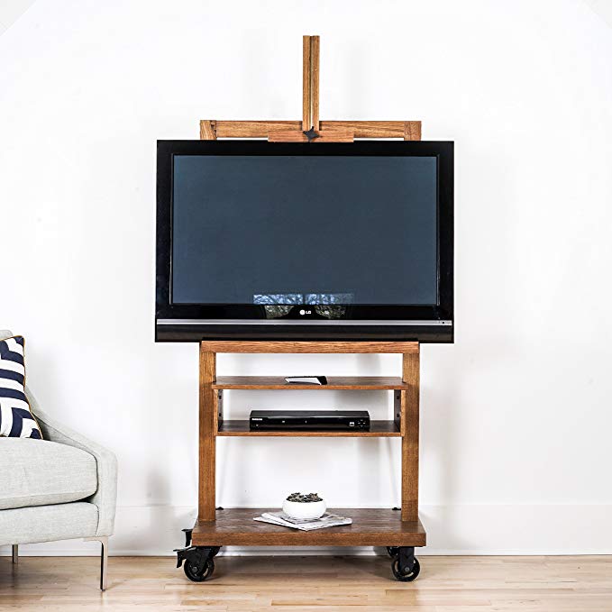 Hives and Honey Cullen Oak 3-Tier TV Stand for Flat TV Panel Television Wood Storage Entertainment Center