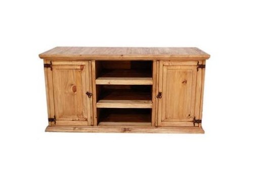 Rustic TV Stand Real Wood Western 60