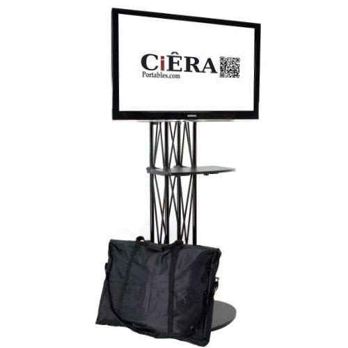 CiERA EZ Fold All-In-One Portable TV Stand with Shelf for 28-70 Inch TV's - Black