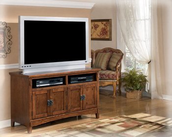 Vintage Casual Medium Brown Oak 50″ TV Stand Entertainment Console Review