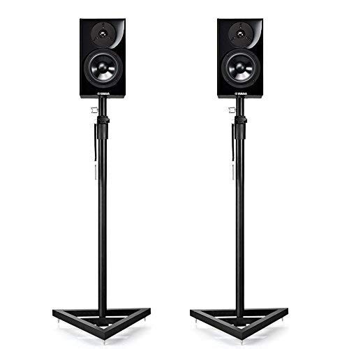 Flexzion Speaker Stand Floor Standing Mount with Triangle Base Height Adjustable (38