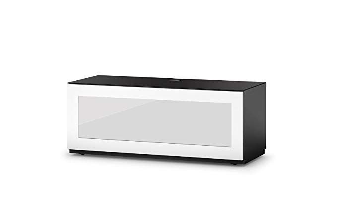 SONOROUS Studio ST-110B I/R Friendly Wood and Glass TV Stand with Hidden Wheels for Sizes up to 65