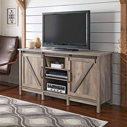 Better Homes and Gardens Modern Farmhouse TV Stand Rustic Gray Finish