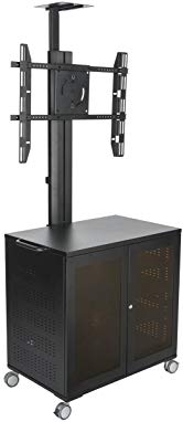 Displays2go LPGP36AV7 Portable TV Stand Locking Storage Cabinet, 30-84