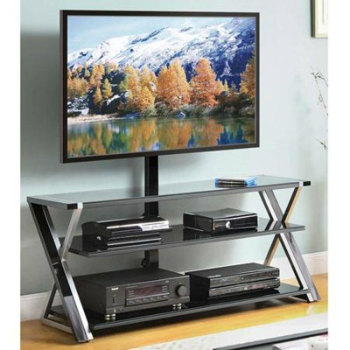 Whalen 3-In-1 Black TV Console for TVs up to 70 by Whalen