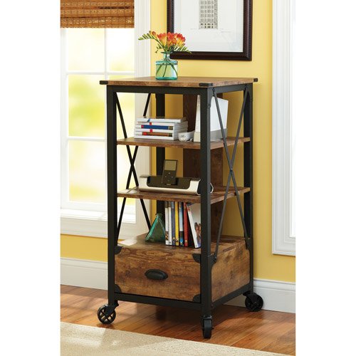 Better Homes and Gardens Rustic Country Tech Pier, Antiqued Black/Pine Finish