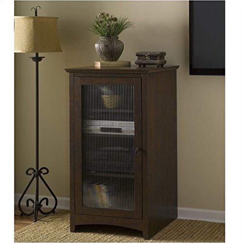 Pemberly Row Audio Cabinet Bookcase in Madison Cherry