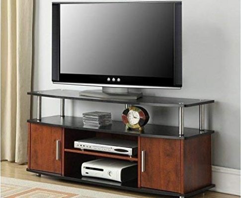 Pemberly Row Monterey 48″ TV Stand in Cherry and Black Review
