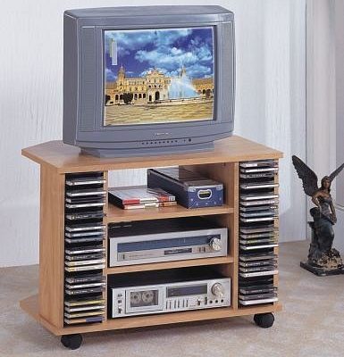 Natural finish tv stand with casters Review