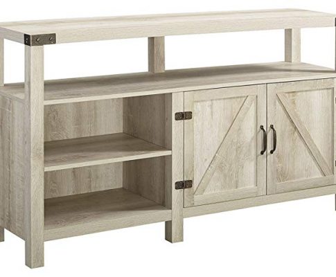Home Accent Furnishings New 58 Inch Wide Barndoor Highboy Television Stand in White Oak Finish Review
