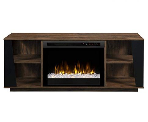 Dimplex Electric Fireplace, TV Stand, Media Console and Entertainment Center with Glass Ember Bed, Storage Cabinets and Adjustable Shelving in Walnut Finish – Arlo # Review
