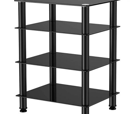 Fitueyes 4-tier Media Stand Audio/Video Component Cabinet with Glass Shelf for /Apple Tv/xbox One/ps4 AS406001GB Review