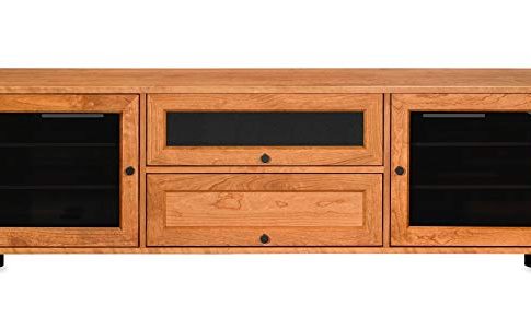 Majestic EX 70-inch American Solid Wood Media Console/TV Stand/AV Cabinet for Most Flat Screen TVs to 75” (Sunrise on Cherry, Black HW) Review