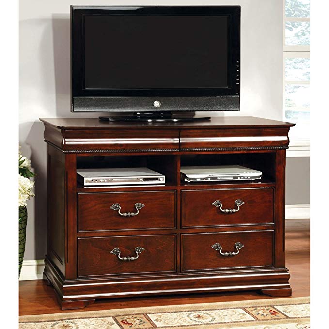 Furniture of America Grand Central 4 Drawer Media Chest - Cherry
