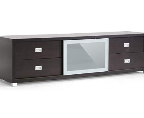 Baxton Studio Botticelli Brown Modern TV Stand with Frosted Glass Door Review
