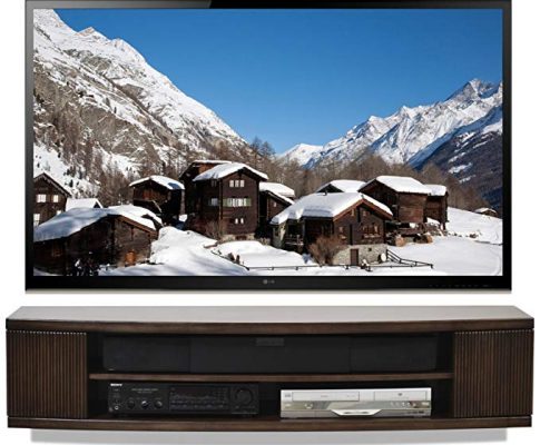 Woodwaves Curved Floating TV Stand – The Curve – Espresso Review