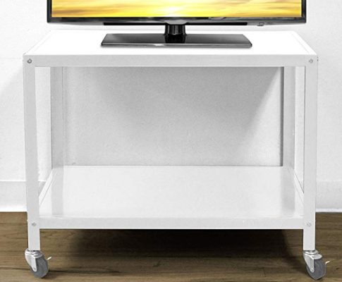 Urban Shop Rolling TV Cart, White Review