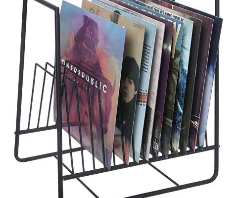 Matte Black Metal Vinyl Record Organizer and Media Storage Holder Rack Review
