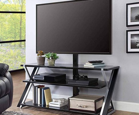 Whalen Furniture 3-in-1 Brown Tv Stand for Tvs up to 70″ Review