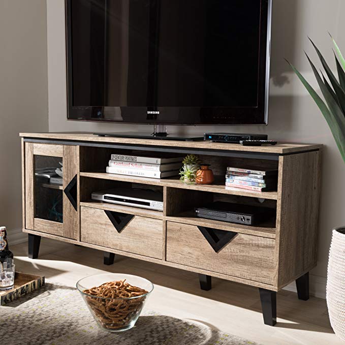 TV Stand in Light Brown Finish